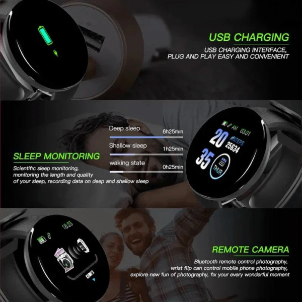 Xiaomi D18 Smartwatch Circular Color Screen Multiple Sports Modes Call Information Reminder Photo Taking Music Smart Bracelet 4