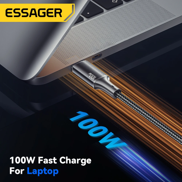 Essager PD 100W Type C to C Cable USB Type-C 5A Fast Charging Mobile Phone Cable For MacBook iPad Oneplus Xiaomi iPhone 15 Cable 2