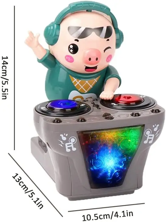 Electronic DJ Light Music Dancing Pig Toy Musical Toys Cute Swing Dancing Piggy Toy with Music LED Lights Musical Toy for Kids 4