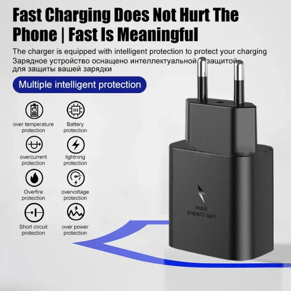 45W PD Charger Super Fast Charge for Samsung Galaxy S24 S23 Ultra Note 10 Plus USB C Type C Cable Mobile Phone Charger Adapter 4