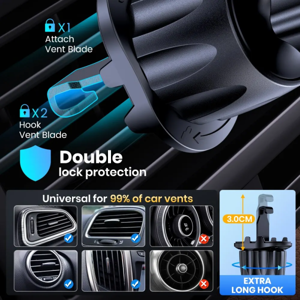 TOPK Magnetic Car Phone Mount in Car Phone Holder Air Vent Magnetic, 6 N52 Magnets Universal Mobile Phone Holders for iPhone 15 2