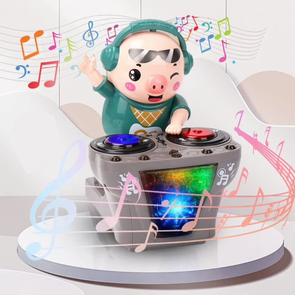 Electronic DJ Light Music Dancing Pig Toy Musical Toys Cute Swing Dancing Piggy Toy with Music LED Lights Musical Toy for Kids 2