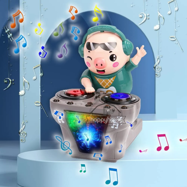 Electronic DJ Light Music Dancing Pig Toy Musical Toys Cute Swing Dancing Piggy Toy with Music LED Lights Musical Toy for Kids 3