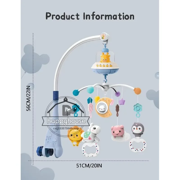 Musical Baby Crib Mobile with Lights Music Projection for Infants Remote Control Crib Toys for Newborn Baby Mobile for Crib Toys 5