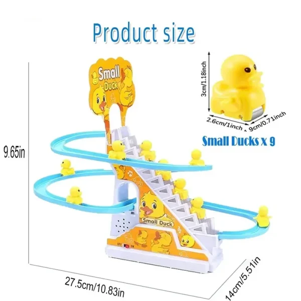 Electric Small Ducks Climbing Toys DIY Ducks Chasing Race Track Game Set with Lights & Music Roller Coaster Toy for Kids Gift 6