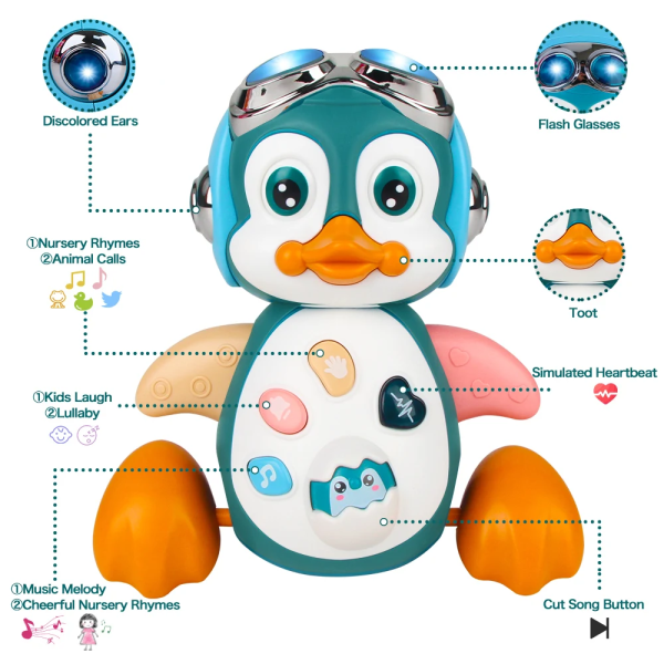 Kid Electronic Pet Toys Dancing Duck&Octopus Musical Penguin Baby Crawling Toys Toddler interactive Toys Tummy Time Gifts 2