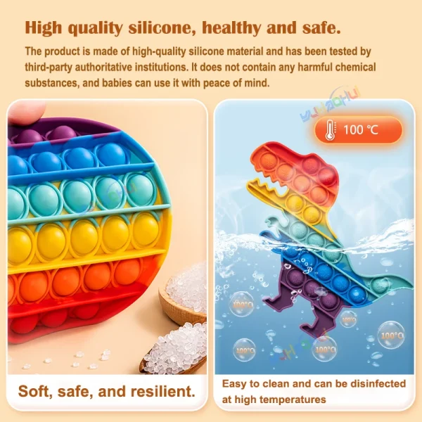 Rainbow Pop Push Bubblle Fidget Anti Stress Relief Toys for Adult Children Special Needs Sensory Toys Interactive Toys for Kids 5