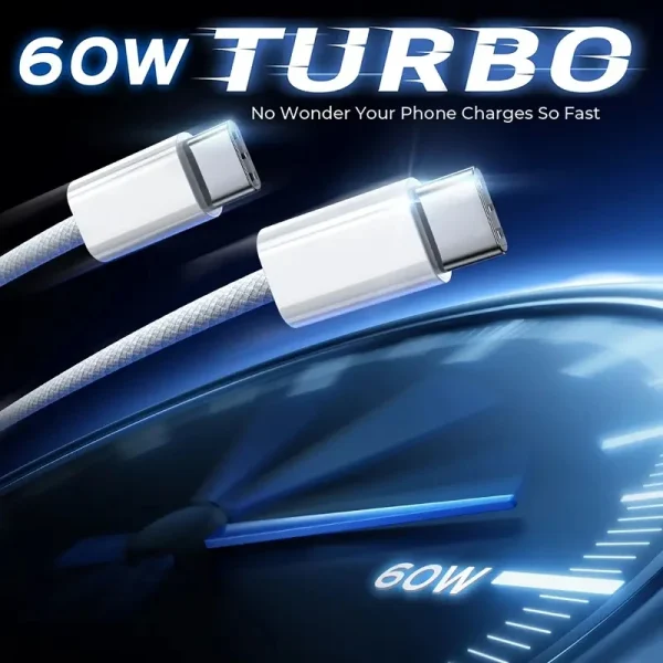 Original PD 60W USB C Fast Charger Cable For Apple iPhone 15 Pro Max 15 Pro 15 Puls USB-C Weaving Charging Data Line Accessories 3