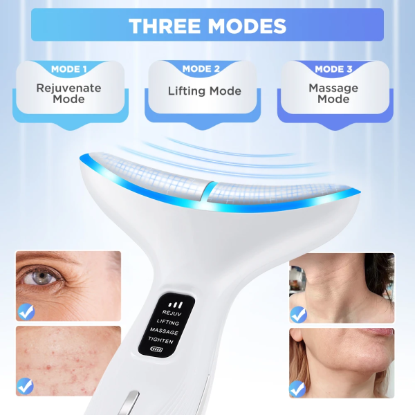 3 Massage Modes Microcurrent Neck Beauty Device Face Lifting Firming Massage Neck Beauty Instrument Tighten Skin Care Tool 3