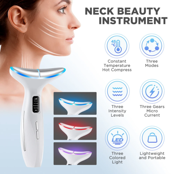 3 Massage Modes Microcurrent Neck Beauty Device Face Lifting Firming Massage Neck Beauty Instrument Tighten Skin Care Tool 2